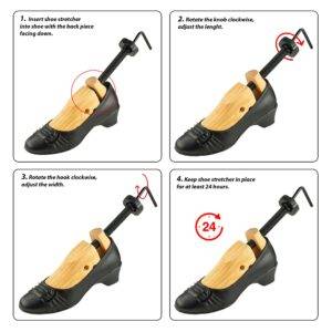 Professional 2-Way Wooden Shoe Stretcher, Deluxe Wooden Shoe Tree for Men or Women, Size Large, 1 Pair - Image 3