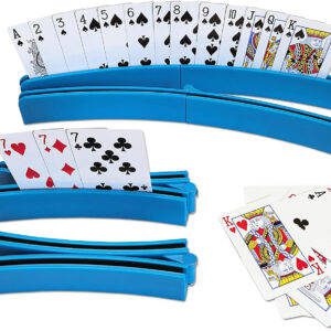 Card Holder for Playing Cards Foldable 4 Pieces | Plastic Playing Card Holders for Kids Adults & Seniors | 13 Inches Curved Game Card Organizer Holder Racks - Image 2